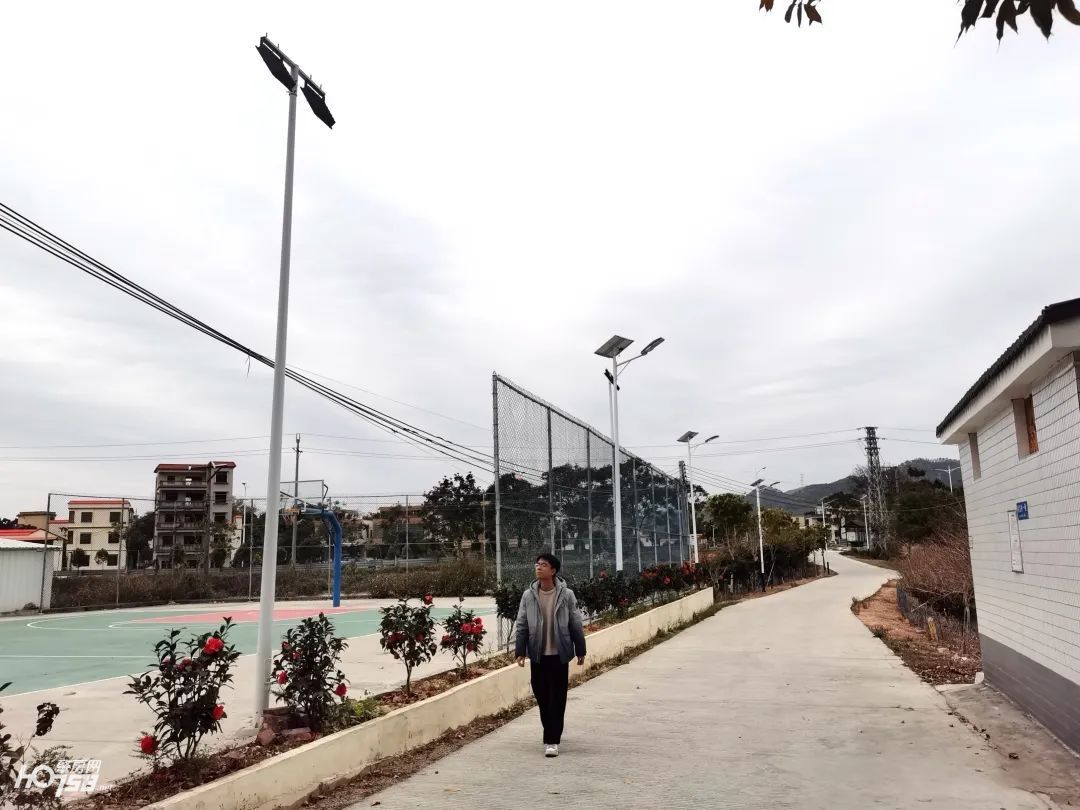 肇庆学院乡村美学工坊完成四会市大沙镇隆马村格江自然村进村道路规划设计，增设了太阳能路灯。肇庆市融媒体中心记者 潘粤华 摄
